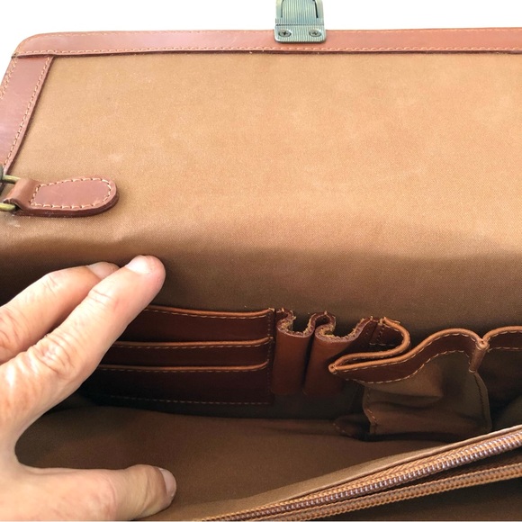 Wilson’s Vintage Buck Brown Leather Clutch Handbag Organizer Unisex Hidden Strap - Picture 14 of 17